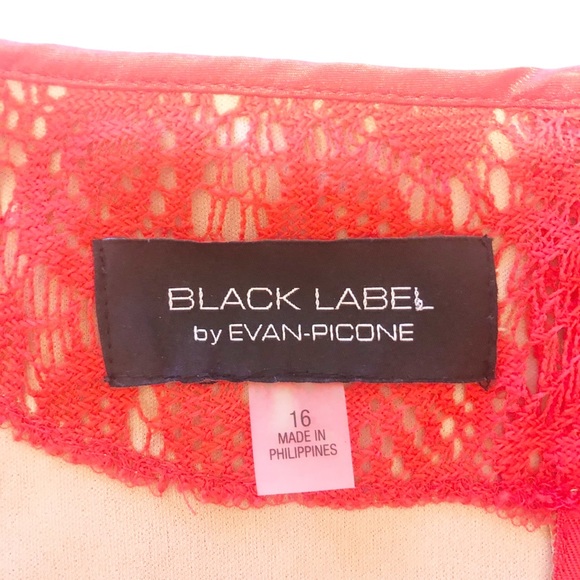 Evan Picone Black Label Orange Lace Dress - Picture 8 of 8
